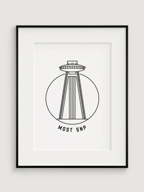 Most SNP - UFO - Minimalistic Illustration / Bratislava / Slovakia